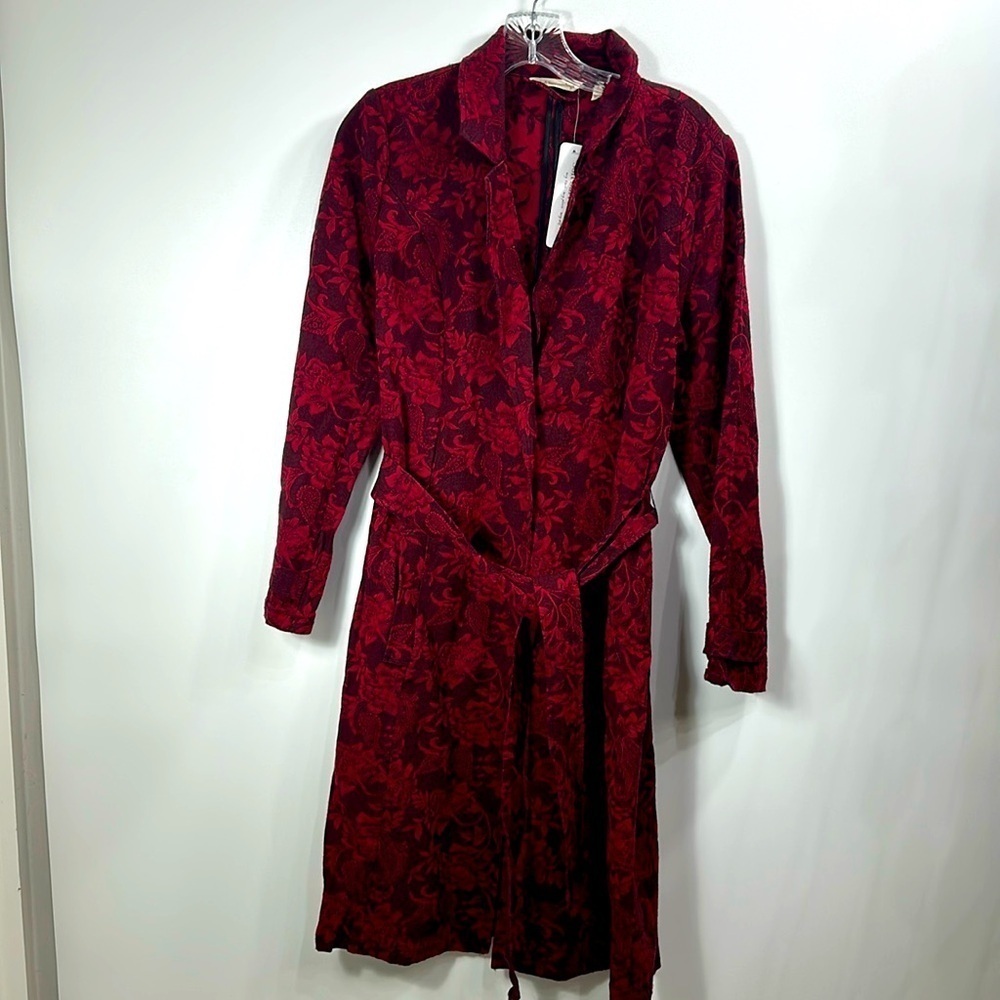 Soft Surroundings Marbury Duster Dark Red Coat size Small.NWT.